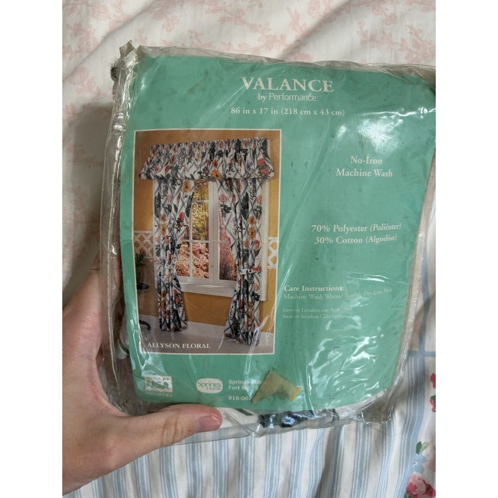 Vintage Valance 1 ALLYSON FLORAL Valances New Old Stock Usa 86" X 17"